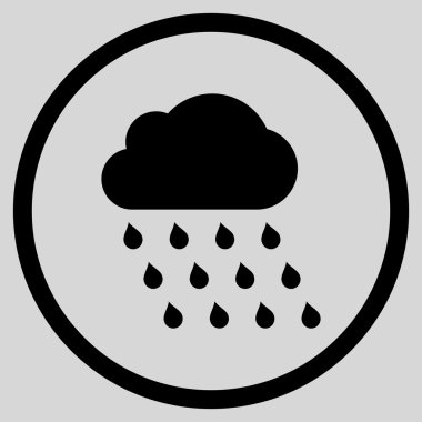 Yağmur bulutu düz vektör simgesi