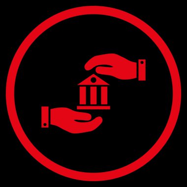 Banka hizmet düz vektör simgesi