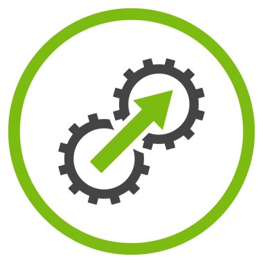 Dişli Tümleştirme düz vektör simgesi