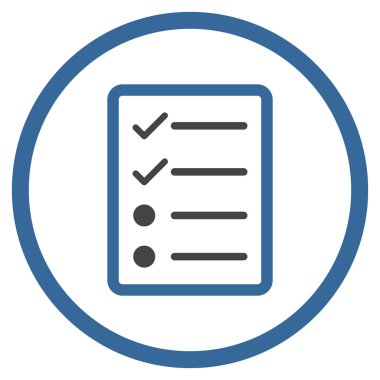 Denetim listesi sayfa düz vektör simgesi