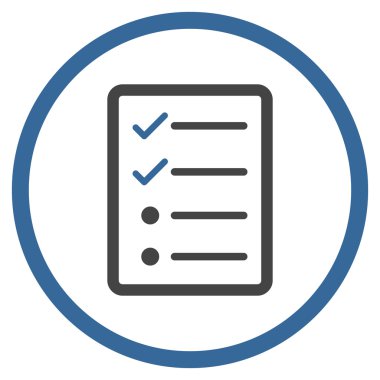 Denetim listesi sayfa düz vektör simgesi