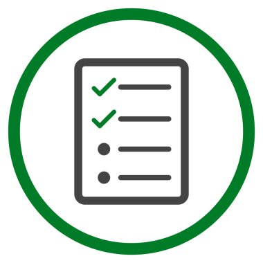 Denetim listesi sayfa düz vektör simgesi