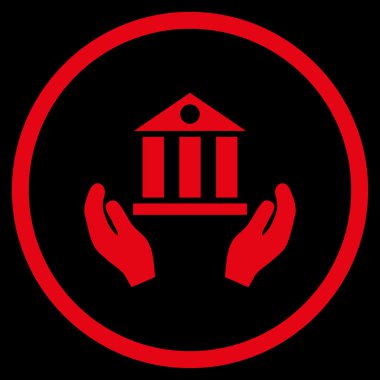 Banka hizmet düz vektör simgesi