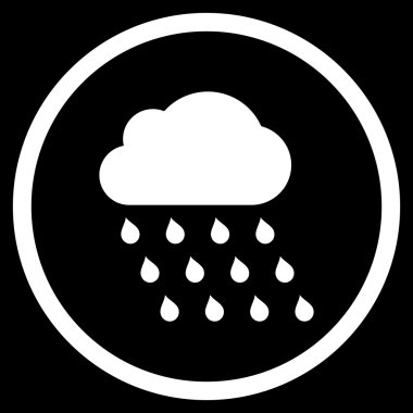 Yağmur bulutu düz vektör simgesi
