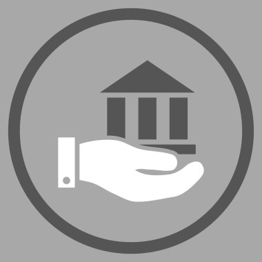 Banka hizmet düz vektör simgesi