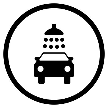 Araba duş düz vektör simgesi