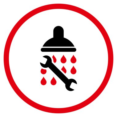 Duş sıhhi tesisat düz vektör simgesi