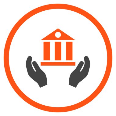 Banka hizmet düz vektör simgesi