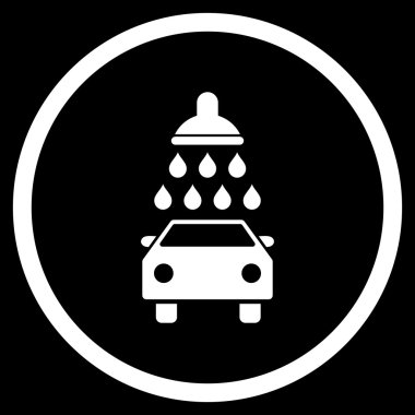 Araba duş düz vektör simgesi