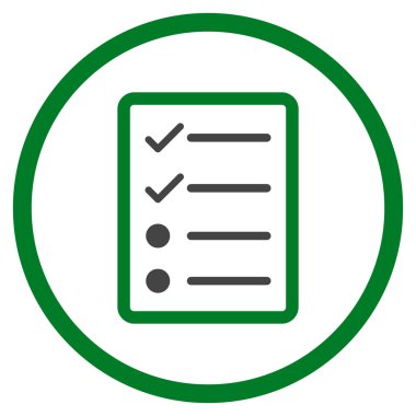 Denetim listesi sayfa düz vektör simgesi