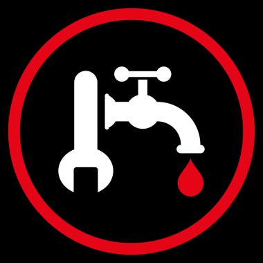 Sıhhi tesisat düz vektör simgesi