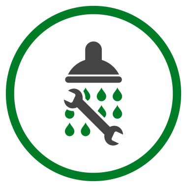 Duş sıhhi tesisat düz vektör simgesi