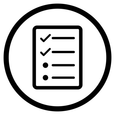 Denetim listesi sayfa düz vektör simgesi