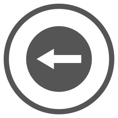 Sol yönlü ok düz vektör simgesi