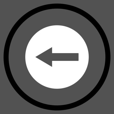 Sol yönlü ok düz vektör simgesi