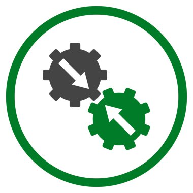 Dişli Tümleştirme düz vektör simgesi