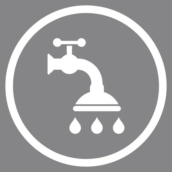 Sprchový kohoutek plochý vektorové ikony — Stockový vektor