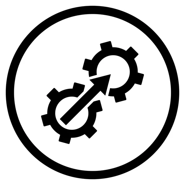 Icono de vector plano de integración de engranajes — Vector de stock