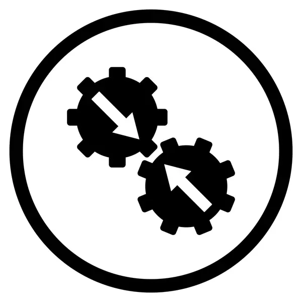 Icono de vector plano de integración de engranajes — Archivo Imágenes Vectoriales