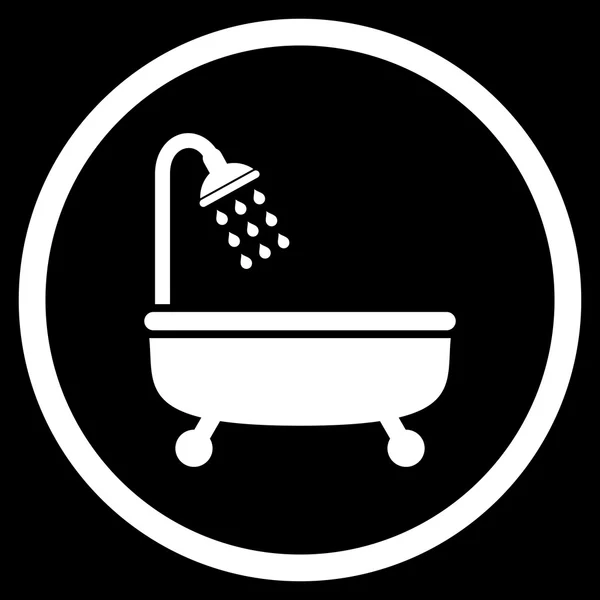 Banho de chuveiro Flat Vector Icon — Vetor de Stock