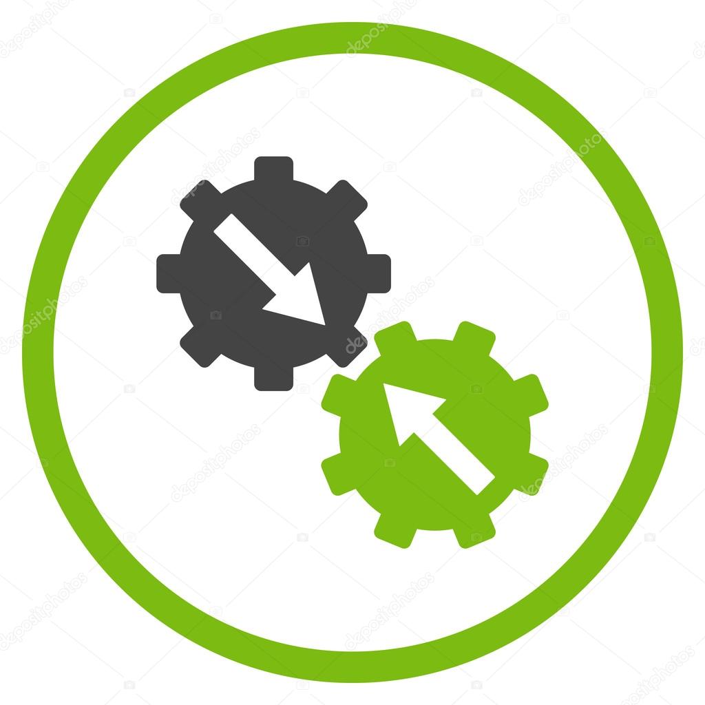 Gear Integration Flat Vector Icon