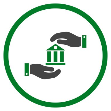 Banka hizmet düz vektör simgesi