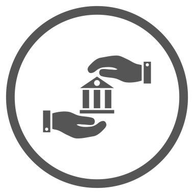 Banka hizmet düz vektör simgesi