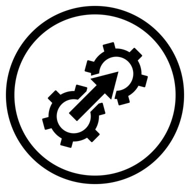 Dişli Tümleştirme düz vektör simgesi