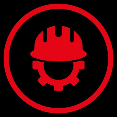 Geliştirme işçisi düz vektör simgesi