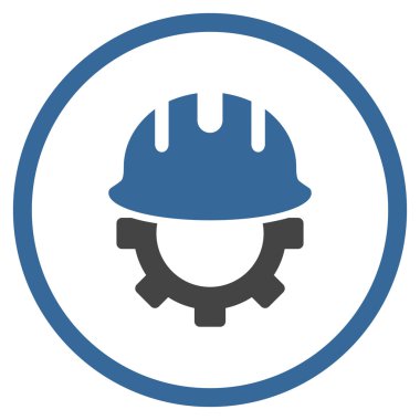 Geliştirme işçisi düz vektör simgesi