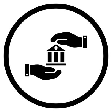 Banka hizmet düz vektör simgesi