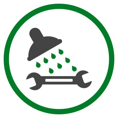 Duş sıhhi tesisat düz vektör simgesi