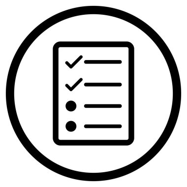 Denetim listesi sayfa düz vektör simgesi