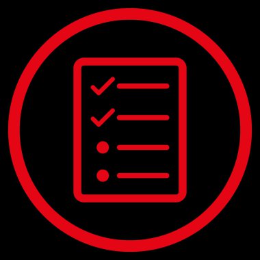 Denetim listesi sayfa düz vektör simgesi