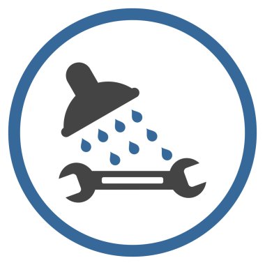 Duş sıhhi tesisat düz vektör simgesi