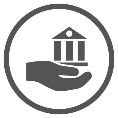 Banka hizmet düz vektör simgesi