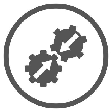 Dişli Tümleştirme düz vektör simgesi