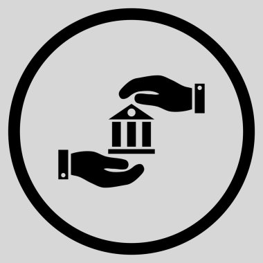 Banka hizmet düz vektör simgesi