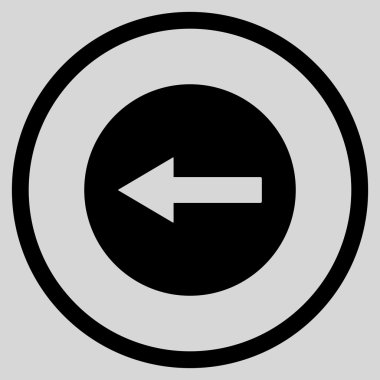 Sol yönlü ok düz vektör simgesi