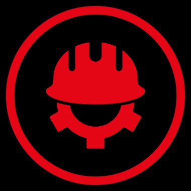 Geliştirme kask düz vektör simgesi