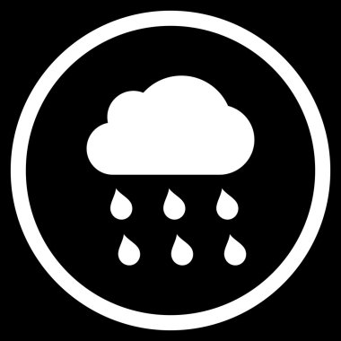 Yağmur bulutu düz vektör simgesi