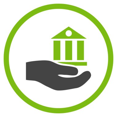 Banka hizmet düz vektör simgesi