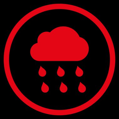 Yağmur bulutu düz vektör simgesi