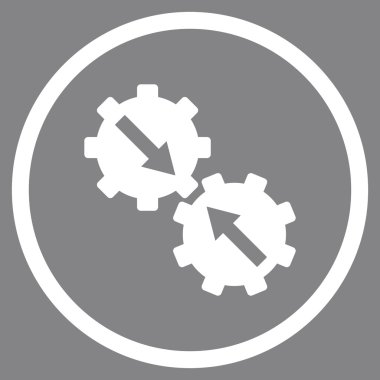 Dişli Tümleştirme düz vektör simgesi