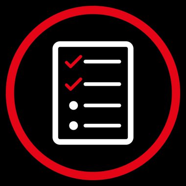 Denetim listesi sayfa düz vektör simgesi