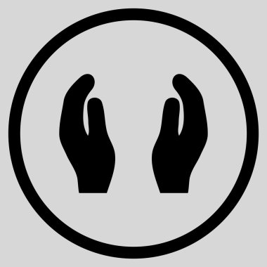 Bakım el düz vektör simgesi