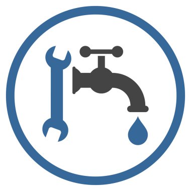 Sıhhi tesisat düz vektör simgesi