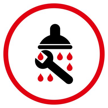 Duş sıhhi tesisat düz vektör simgesi