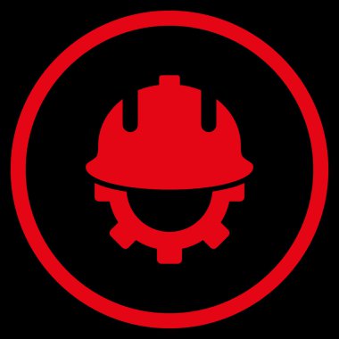 Geliştirme kask düz vektör simgesi