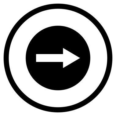 Sağ yuvarlak ok düz vektör simgesi